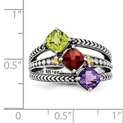 2 Stone Lab Sapphire Split Shank Mothers Ring | LUO