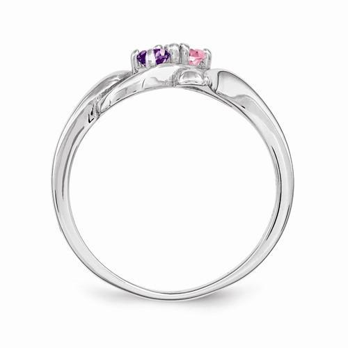 Sterling Silver Synthetic 2 Stone Mother's Ring – Monica Jewelers