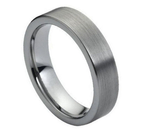 Tungsten carbide Flat wedding band 6mm