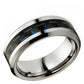 Tungsten Carbide Wedding band with blue Carbon Fiber Inlay