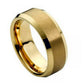 Tungsten Carbide Bevel edge Gold Plated Wedding Band