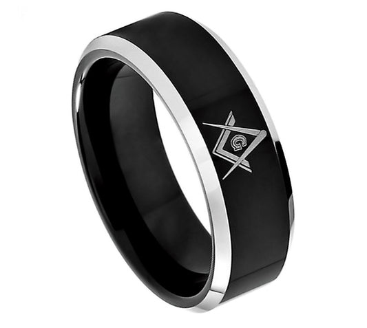 Masonic Tungsten Carbide Wedding band