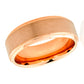 Rose Gold Plated Tungsten groved wedding band