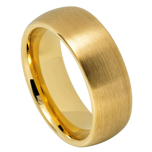 Tungsten Carbide Gold Plated Wedding band Matte Finish