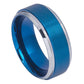 Tungsten blue ip Plated wedding band 9mm