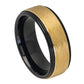 Tungsten Carbide 8mm Wedding Band Two Tone black and gold