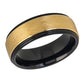 Tungsten Carbide 8mm Wedding Band Two Tone black and gold