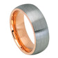 Tungsten Carbide Wedding Band 8mm brush Finished with rose gold plating