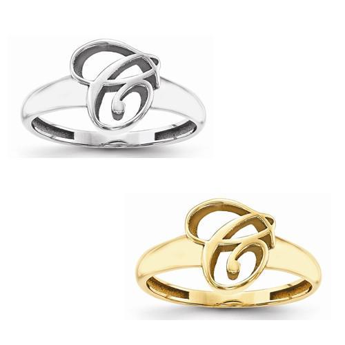 Casted High Polish Initial Ring - AydinsJewelry