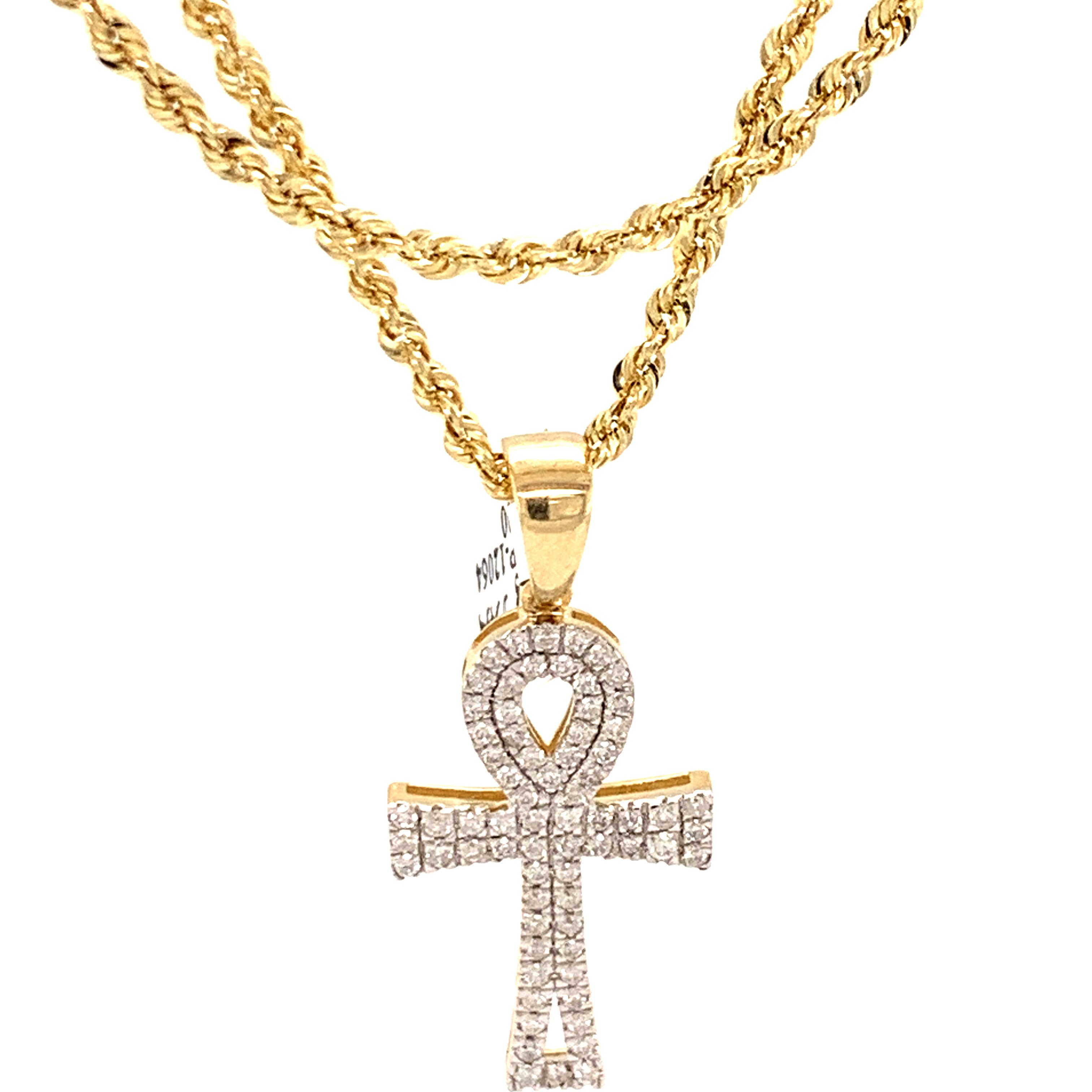 10k Yellow Gold and diamond Ankh Pendant with chain – Monica Jewelers