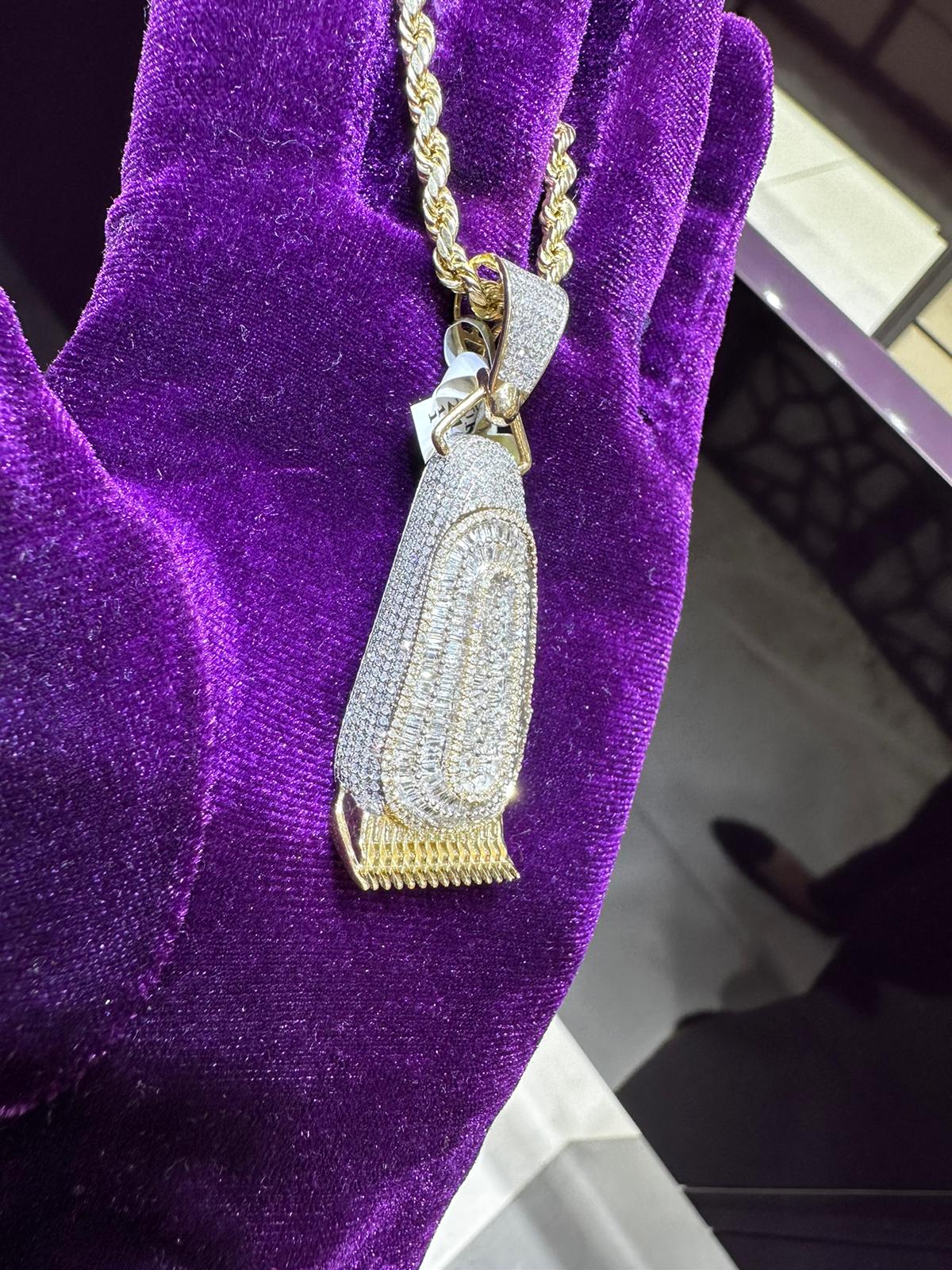 10k yellow gold Barbers Diamond Clippers pendant with 2.15 carats