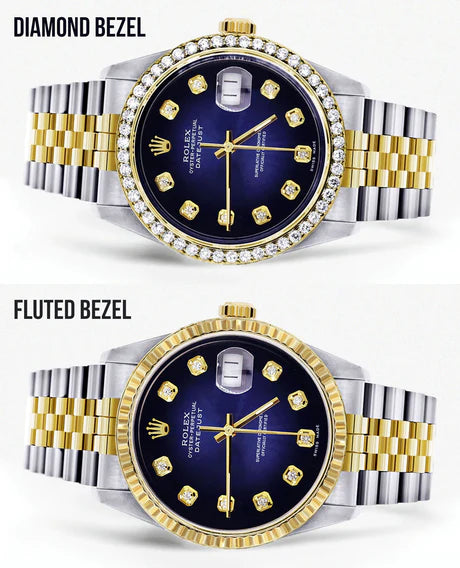 Bar Jeg har en engelskundervisning Strømcelle Diamond Gold Rolex Watch For Men 16233 | 36Mm | Blue Dial | Jubilee Ba –  Monica Jewelers