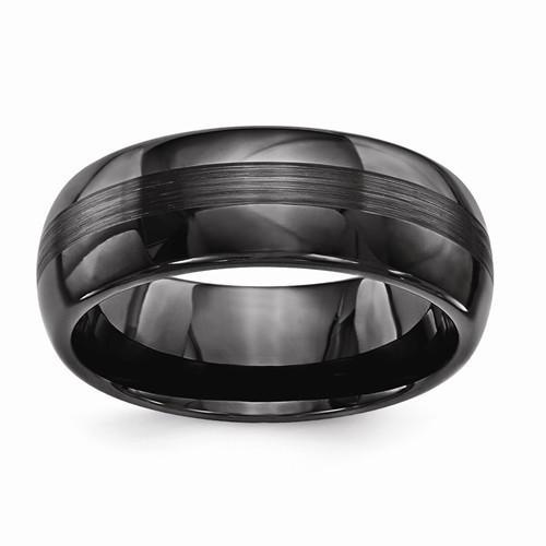 Black Ceramic GTS 8mm Stripe Band