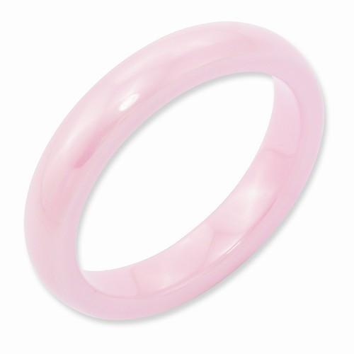 Pink Ceramic 4mm Polished Band - AydinsJewelry