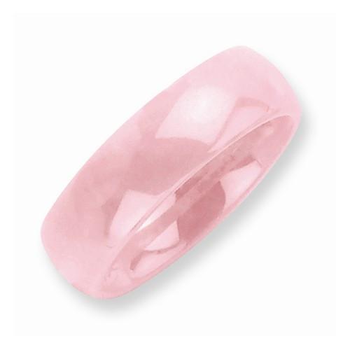 Pink Ceramic 6mm Polished Band - AydinsJewelry