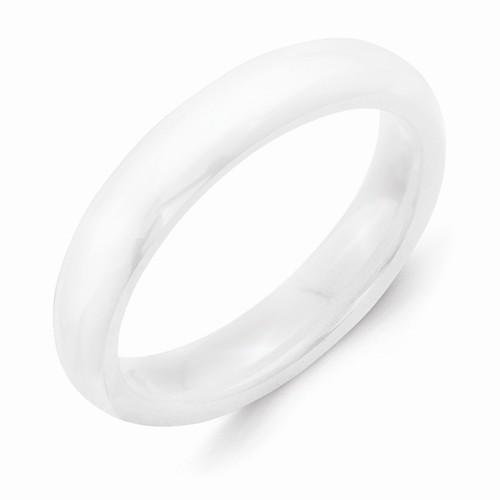 White Ceramic 4mm Polished Band - AydinsJewelry