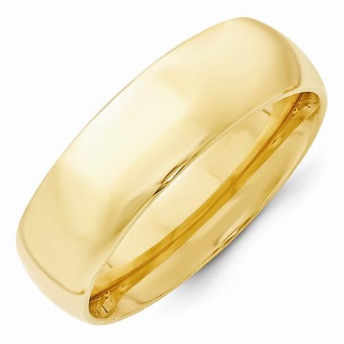 14k Yellow Gold 7mm Standard Comfort Fit Band - AydinsJewelry
