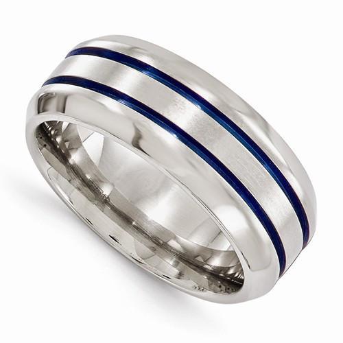 Edward Mirell Titanium With Bevel Band - 8mm - AydinsJewelry