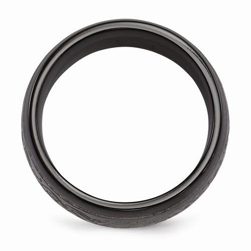 Edward Mirell Titanium Domed Laser Patterned Ring - 10mm - AydinsJewelry