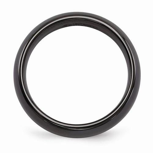 Edward Mirell Titanium Black Ti Polished Ring - 6mm - AydinsJewelry