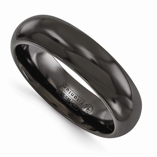 Edward Mirell Titanium Black Ti Polished Ring - 6mm - AydinsJewelry