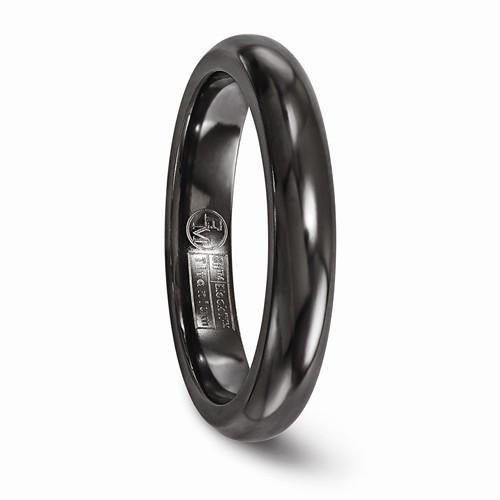 Edward Mirell Titanium Black Ti Domed Ring - 4mm - AydinsJewelry