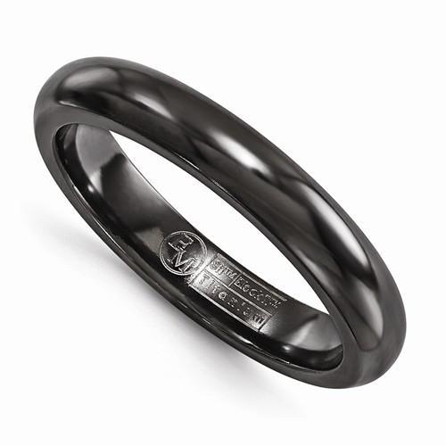 Edward Mirell Titanium Black Ti Domed Ring - 4mm - AydinsJewelry