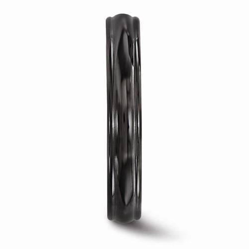 Edward Mirell Titanium Black Ti Triple Domed Ring - 4mm - AydinsJewelry