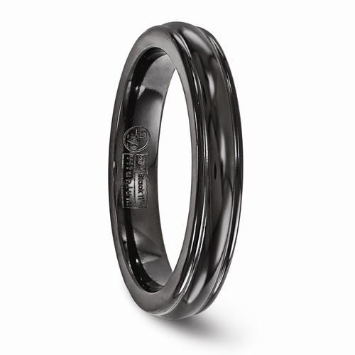 Edward Mirell Titanium Black Ti Triple Domed Ring - 4mm - AydinsJewelry