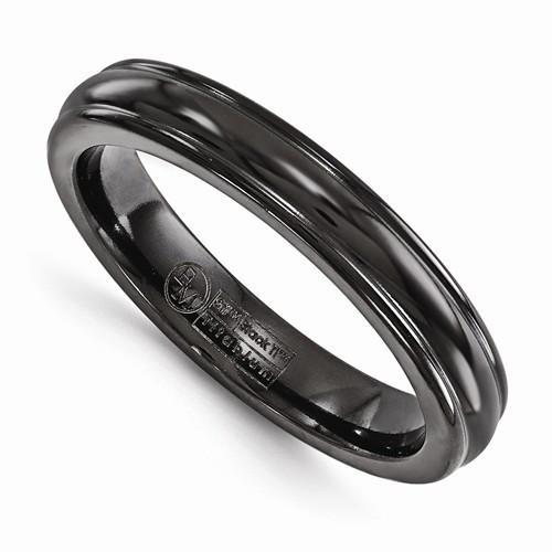 Edward Mirell Titanium Black Ti Triple Domed Ring - 4mm - AydinsJewelry