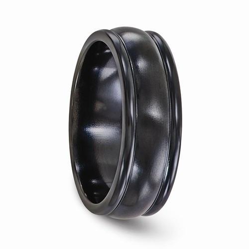 Edward Mirell Titanium Black Ti Triple Domed - 7mm - AydinsJewelry