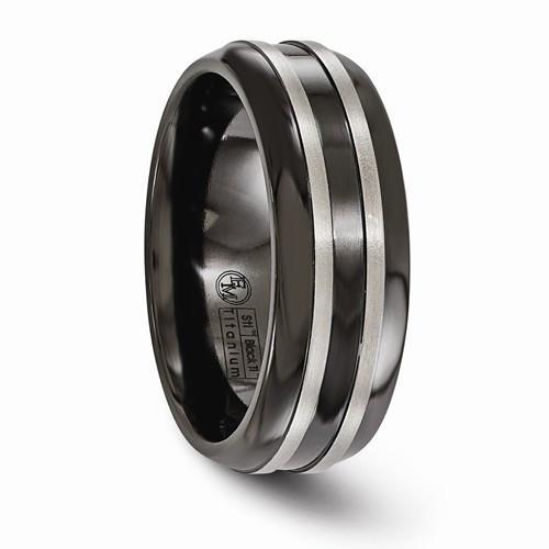 Edward Mirell Titanium Black Ti Ring - 8mm - AydinsJewelry