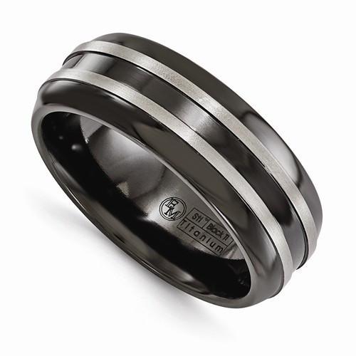 Edward Mirell Titanium Black Ti Ring - 8mm - AydinsJewelry