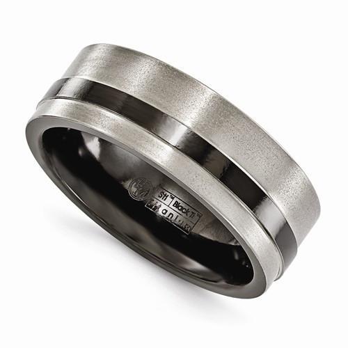 Edward Mirell Titanium Black Ti Flat Cut Edge - 8mm - AydinsJewelry