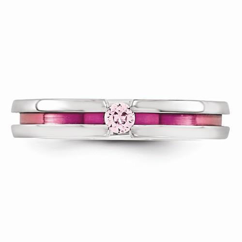 Edward Mirell Titanium Pink Sapphire & Anodized Grooved - 4mm