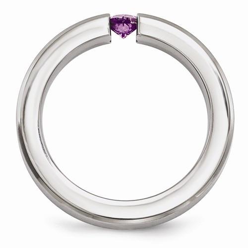 Edward Mirell Titanium Satin Finish w/ Amethyst - 4mm