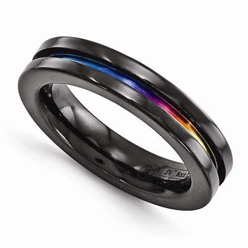 Edward Mirell Black Ti Anodized Ring - 4mm - AydinsJewelry