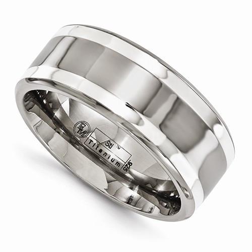 Edward Mirell Titanium With Sterling Silver Inlay - 9mm - AydinsJewelry