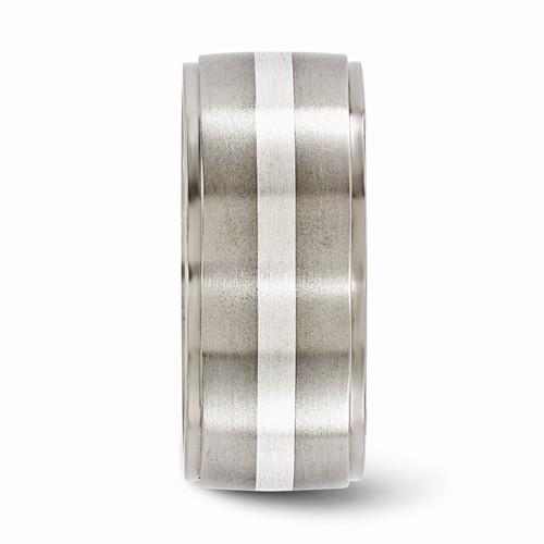 Edward Mirell Titanium Brush & Polished w/ Sterling Silver - 10mm - AydinsJewelry