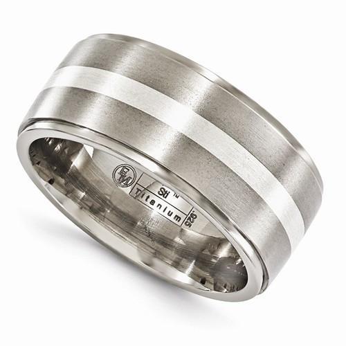 Edward Mirell Titanium Brush & Polished w/ Sterling Silver - 10mm - AydinsJewelry