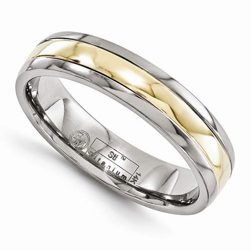 Edward Mirell Titanium With 14k Gold Inlay - 5mm - AydinsJewelry