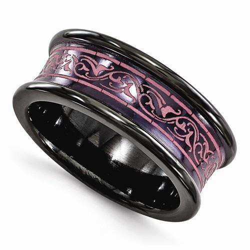 Edward Mirell Black Ti Concave Anodized Pink - 8mm - AydinsJewelry
