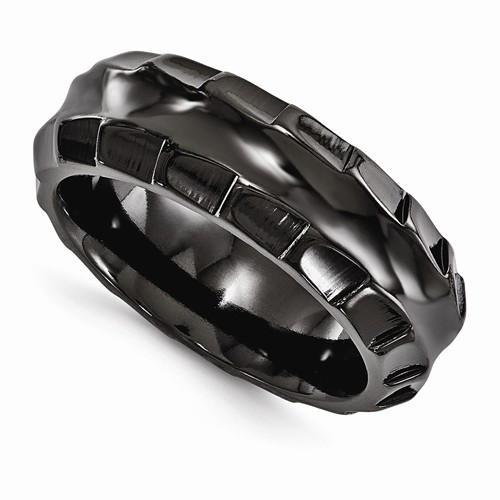 Edward Mirell Black Ti Polished Faceted Edges - 8mm - AydinsJewelry
