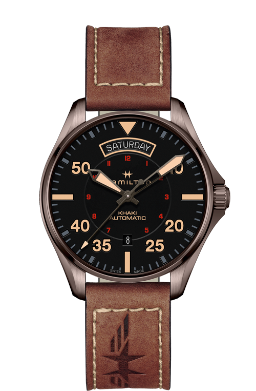 Hamilton Khaki Day Date Automatic Leather H64605531