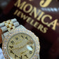Rolex Datejust Yellow gold/ Stainless steel Jubilee with Iced out Arabic Numeral Diamond dial 18 carats