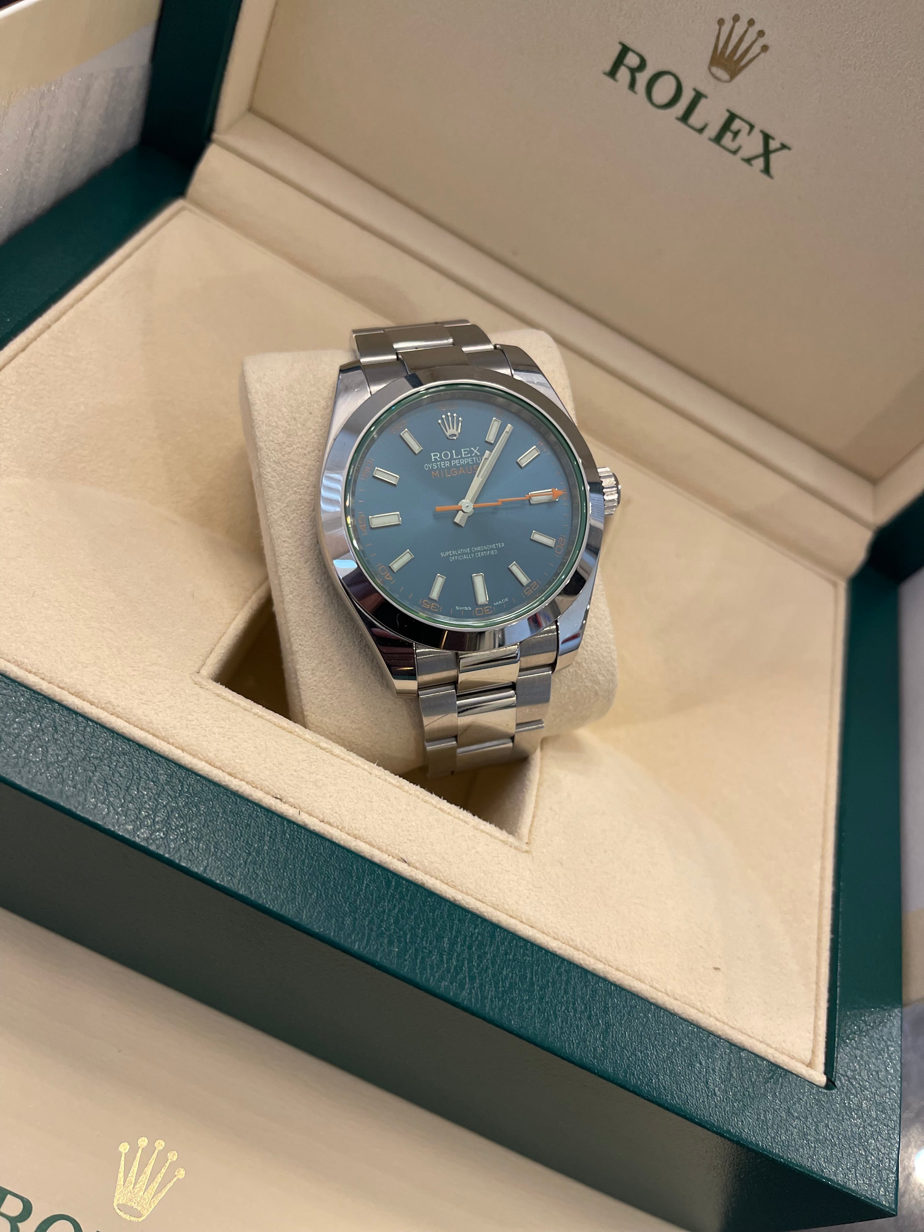 Stainless steel hotsell rolex milgauss