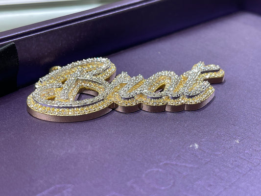 10k Yellow Gold diamond custom Diamond name plate