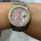 16233 18k/Stainless steel Jubilee with Pink mother of pearl dial 3ctw Diamond Bezel