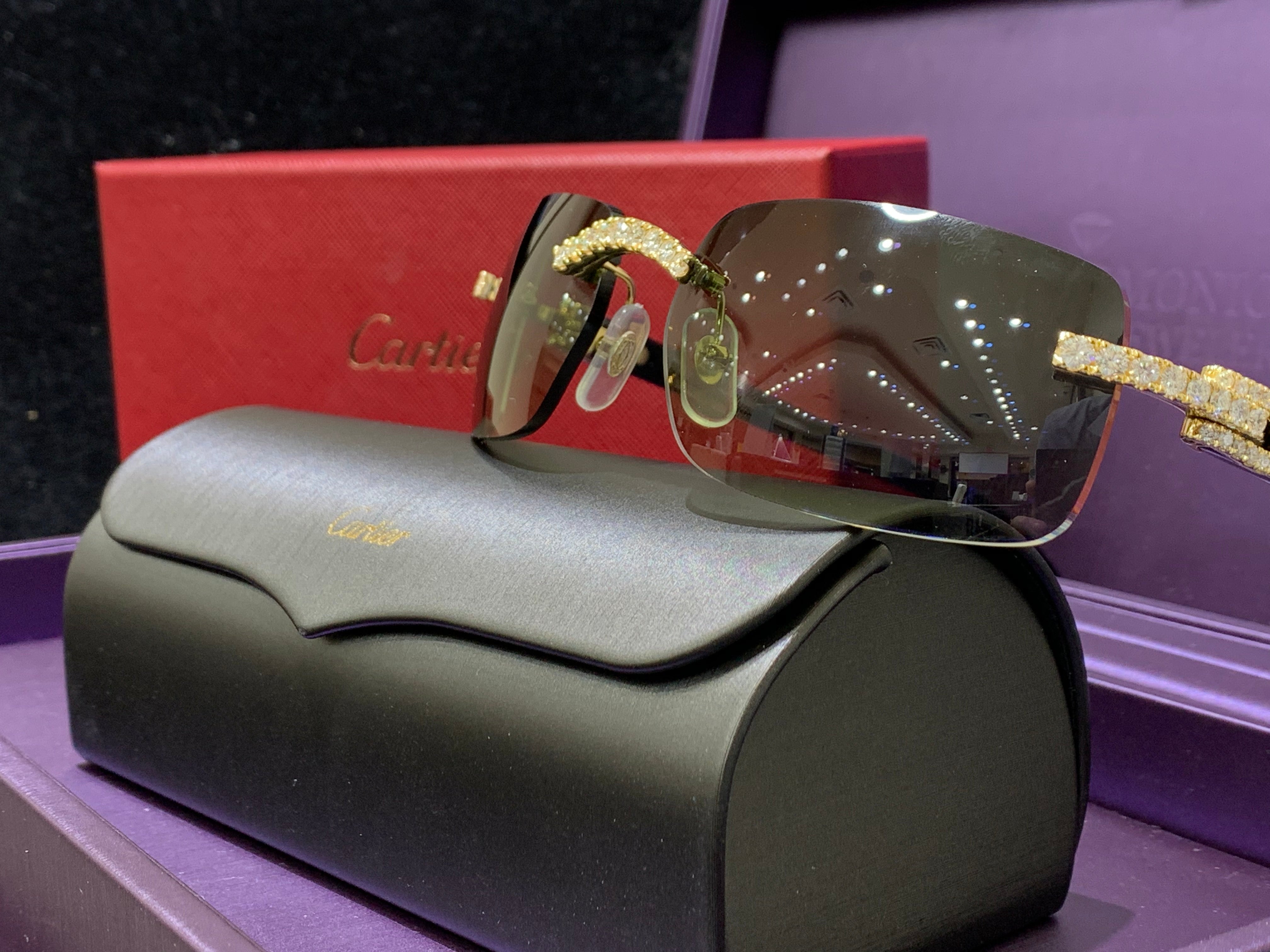 Gold cartier glasses online with diamonds