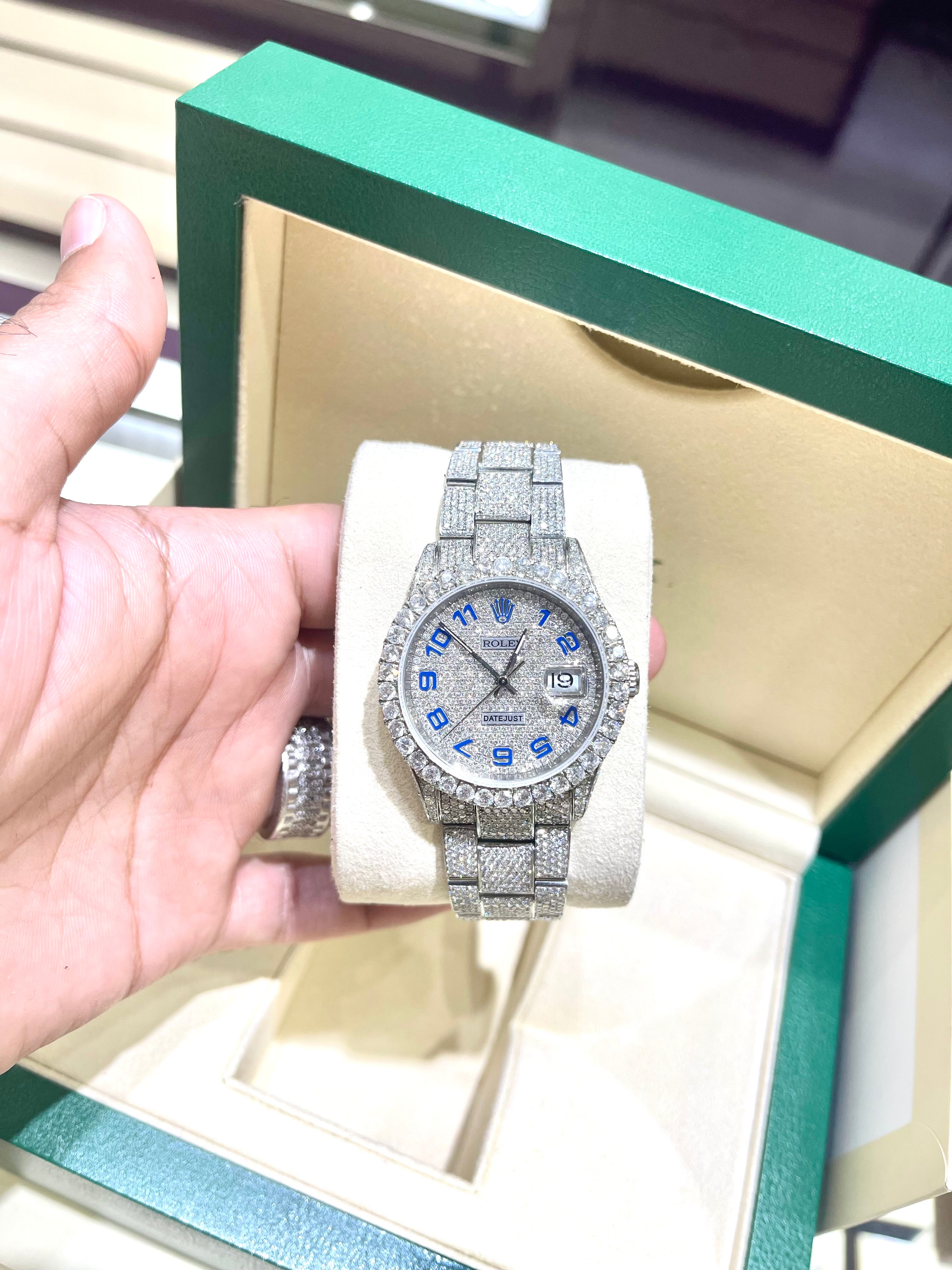 Rolex arabic numerals iced out clearance